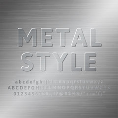 Aufkleber - Metal Alphabet 3d Font Effect with shadows and highlights
