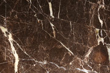 Wall Mural - white pattern in dark brown marble texture background