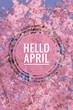 Banner hello april. Hi spring. Hello April. Welcome card We are waiting for the new spring month. The second month of spring.