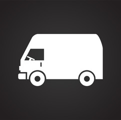 Poster - Truck icon on background for graphic and web design. Simple vector sign. Internet concept symbol for website button or mobile app.