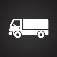 Poster - Truck icon on background for graphic and web design. Simple vector sign. Internet concept symbol for website button or mobile app.