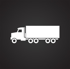 Poster - Truck icon on background for graphic and web design. Simple vector sign. Internet concept symbol for website button or mobile app.