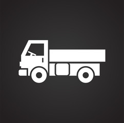 Poster - Truck icon on background for graphic and web design. Simple vector sign. Internet concept symbol for website button or mobile app.