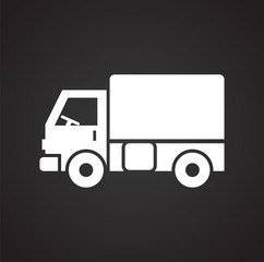 Poster - Truck icon on background for graphic and web design. Simple vector sign. Internet concept symbol for website button or mobile app.
