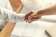 © godshutter - Officer teamwork is happy and shake hands to celebrate in success of finish in job planning about home building construction project