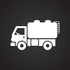 Poster - Truck icon on background for graphic and web design. Simple vector sign. Internet concept symbol for website button or mobile app.