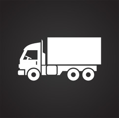 Poster - Truck icon on background for graphic and web design. Simple vector sign. Internet concept symbol for website button or mobile app.