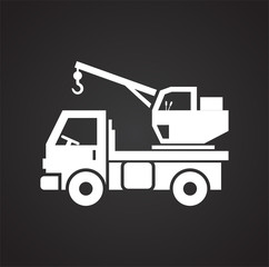 Poster - Truck icon on background for graphic and web design. Simple vector sign. Internet concept symbol for website button or mobile app.