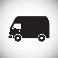 Poster - Truck icon on background for graphic and web design. Simple vector sign. Internet concept symbol for website button or mobile app.