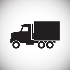 Poster - Truck icon on background for graphic and web design. Simple vector sign. Internet concept symbol for website button or mobile app.