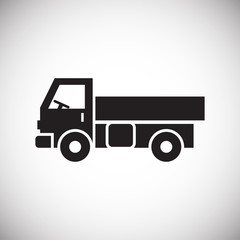 Poster - Truck icon on background for graphic and web design. Simple vector sign. Internet concept symbol for website button or mobile app.