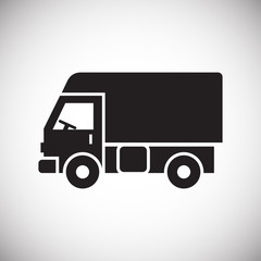 Poster - Truck icon on background for graphic and web design. Simple vector sign. Internet concept symbol for website button or mobile app.
