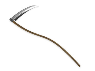 Old scythe 3d rendering