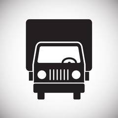 Poster - Truck icon on background for graphic and web design. Simple vector sign. Internet concept symbol for website button or mobile app.