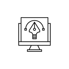 Poster - creativity, technology, computer, graphic design icon. Element of creativity and learning icon. Thin line icon for website design and development, app development. Premium icon