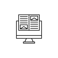 Poster - learning, technology, computer, online icon. Element of creativity and learning icon. Thin line icon for website design and development, app development. Premium icon