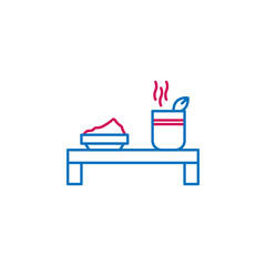Poster - Japan, tea icon. Element of Japan culture. Thin line 2 color icon for website design and development, app development. Premium icon