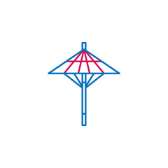 Poster - Japan, wagasa icon. Element of Japan culture. Thin line 2 color icon for website design and development, app development. Premium icon