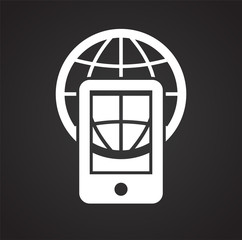 Poster - Globe related icon on background for graphic and web design. Simple vector sign. Internet concept symbol for website button or mobile app.