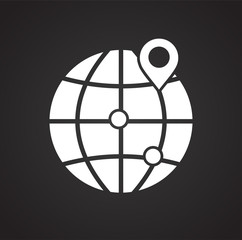 Poster - Globe related icon on background for graphic and web design. Simple vector sign. Internet concept symbol for website button or mobile app.