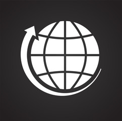 Poster - Globe related icon on background for graphic and web design. Simple vector sign. Internet concept symbol for website button or mobile app.