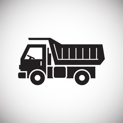 Poster - Truck icon on background for graphic and web design. Simple vector sign. Internet concept symbol for website button or mobile app.
