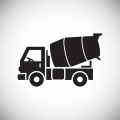 Poster - Truck icon on background for graphic and web design. Simple vector sign. Internet concept symbol for website button or mobile app.