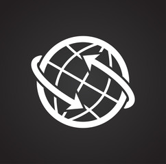Poster - Globe related icon on background for graphic and web design. Simple vector sign. Internet concept symbol for website button or mobile app.