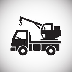 Poster - Truck icon on background for graphic and web design. Simple vector sign. Internet concept symbol for website button or mobile app.