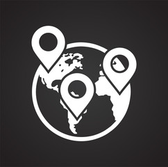 Poster - Globe related icon on background for graphic and web design. Simple vector sign. Internet concept symbol for website button or mobile app.