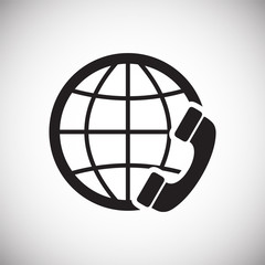 Poster - Globe related icon on background for graphic and web design. Simple vector sign. Internet concept symbol for website button or mobile app.