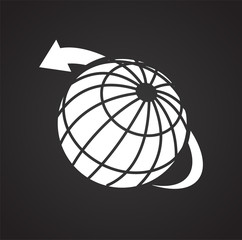 Poster - Globe related icon on background for graphic and web design. Simple vector sign. Internet concept symbol for website button or mobile app.