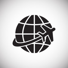 Poster - Globe related icon on background for graphic and web design. Simple vector sign. Internet concept symbol for website button or mobile app.