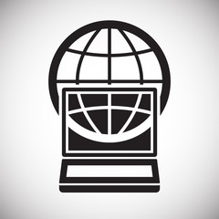 Poster - Globe related icon on background for graphic and web design. Simple vector sign. Internet concept symbol for website button or mobile app.