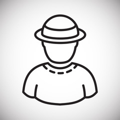 Poster - Person icon on background for graphic and web design. Simple vector sign. Internet concept symbol for website button or mobile app.