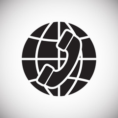 Poster - Globe related icon on background for graphic and web design. Simple vector sign. Internet concept symbol for website button or mobile app.