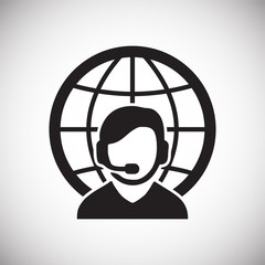 Poster - Globe related icon on background for graphic and web design. Simple vector sign. Internet concept symbol for website button or mobile app.