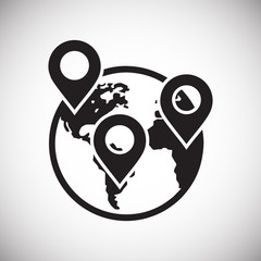 Poster - Globe related icon on background for graphic and web design. Simple vector sign. Internet concept symbol for website button or mobile app.