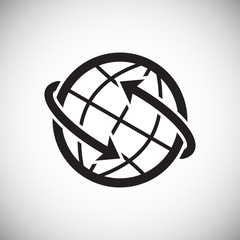 Poster - Globe related icon on background for graphic and web design. Simple vector sign. Internet concept symbol for website button or mobile app.