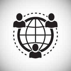 Poster - Globe related icon on background for graphic and web design. Simple vector sign. Internet concept symbol for website button or mobile app.