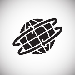 Poster - Globe related icon on background for graphic and web design. Simple vector sign. Internet concept symbol for website button or mobile app.
