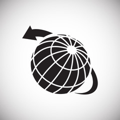 Poster - Globe related icon on background for graphic and web design. Simple vector sign. Internet concept symbol for website button or mobile app.