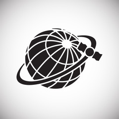 Poster - Globe related icon on background for graphic and web design. Simple vector sign. Internet concept symbol for website button or mobile app.