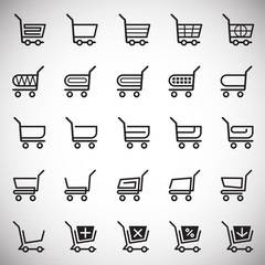 Poster - Shop cart icons set on white background for graphic and web design. Simple vector sign. Internet concept symbol for website button or mobile app.