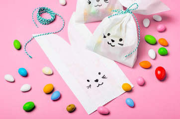 Sticker - Bunny Bags with Chocolate Eggs, Easter Sweet Treats