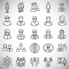 Poster - Person icons set on white background for graphic and web design. Simple vector sign. Internet concept symbol for website button or mobile app.