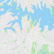 Downtown Vector Map Of Sydney, Australia
