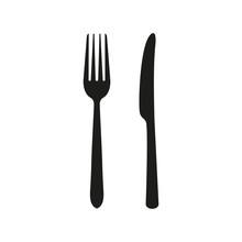 Fork And Knife Icon. Vector Illustration.