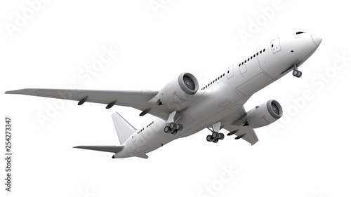 Fotografiet  airplane isolated on white background. 3d rendering.