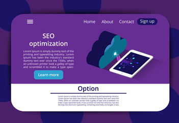 Poster - Business card. Cloud computing online storage low poly. Polygonal future modern internet business technology. Web cloud technology business. Seo optimization.